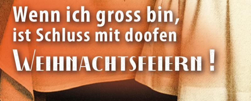 Schriftzug Festessen. Feliz Navidad. Faust drauf.